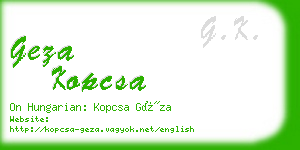 geza kopcsa business card